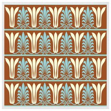 Egyptian flower ornament pattern (Picutre Frame) White | M