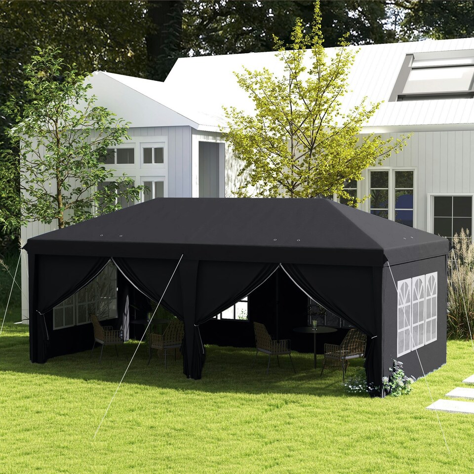image 1 of Outsunny 3m x 6m Pop Up Gazebo Height Adjustable with Bag