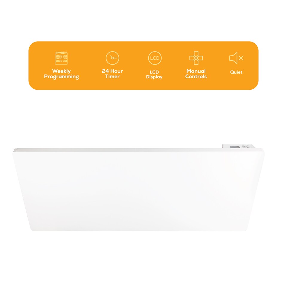 image 1 of TCP 2000W Wall Mounted Aluminium Electric Panel Heater White