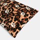 image 6 of OHS Dog Paw Print Soft Plush Plump Cosy Autumn Pumpkin Stripe Leopard Pet Bed Cushion, 80x60cm Brown | Natural - Leopard | L