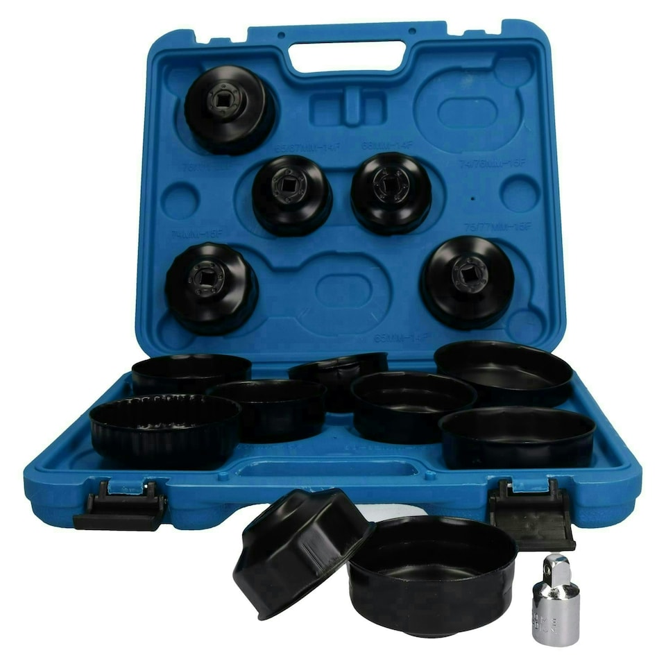 image 1 of Oil Filter Wrench Remover Removal Set Cup Type 65mm - 100mm 15pcs Kit