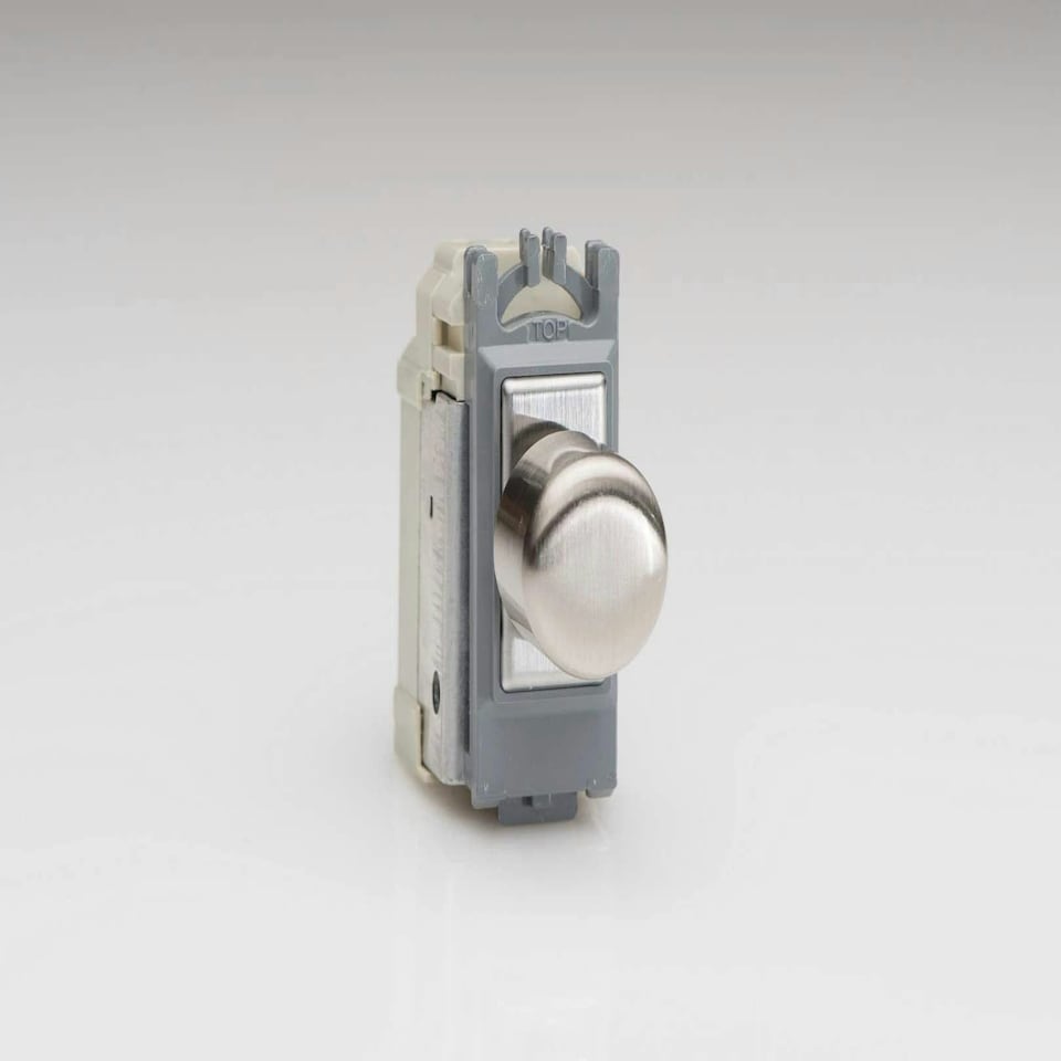 Varilight GJP100S 2-Way Push-On/Off Rotary LED Dimmer 0-120W (1-10 LEDs) (1 Grid Space) Stainless Steel N/A