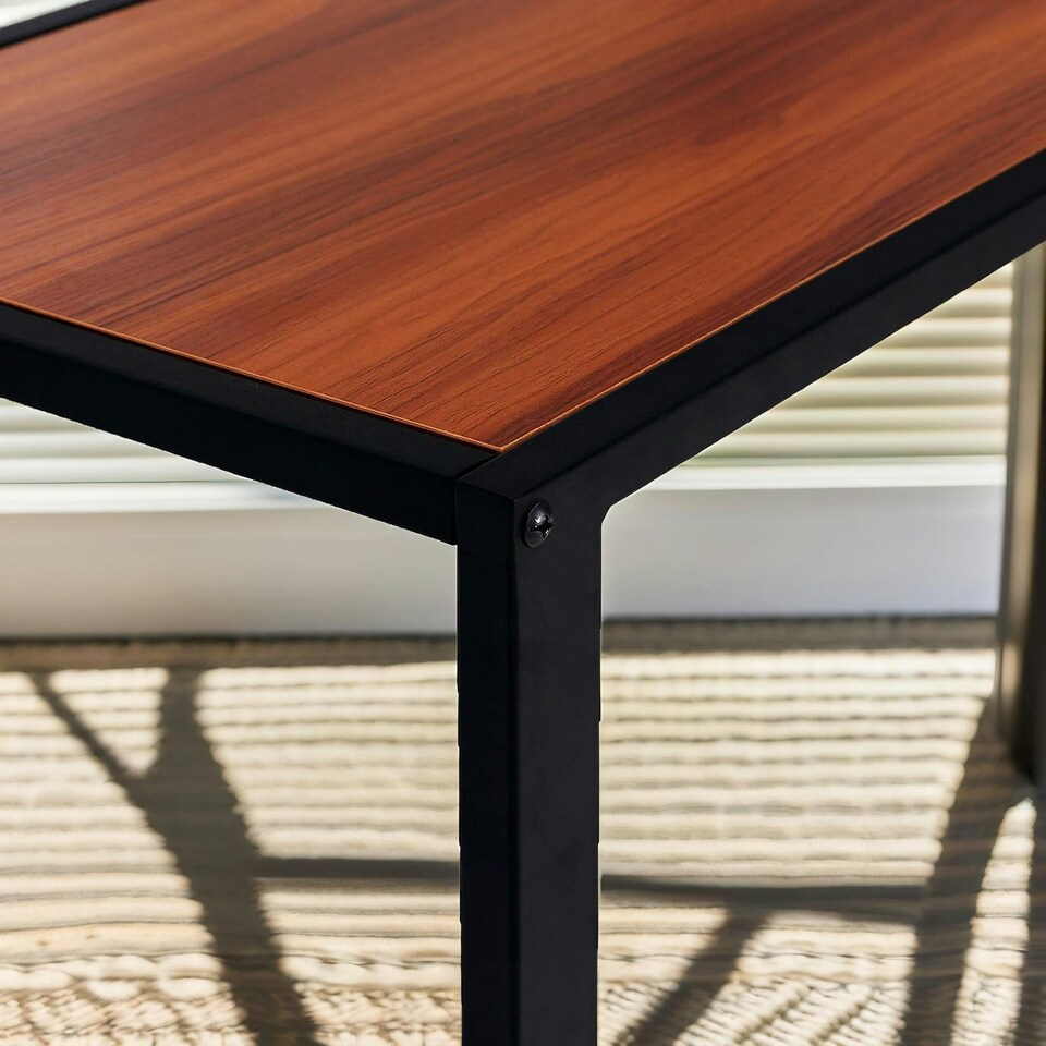 image 1 of Side Table C Shaped Walnut Brown