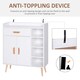 image 4 of HOMCOM Side Cabinet with Storage Drawer for Hallway, Kitchen White White | Natural Wood (Legs and Handles)