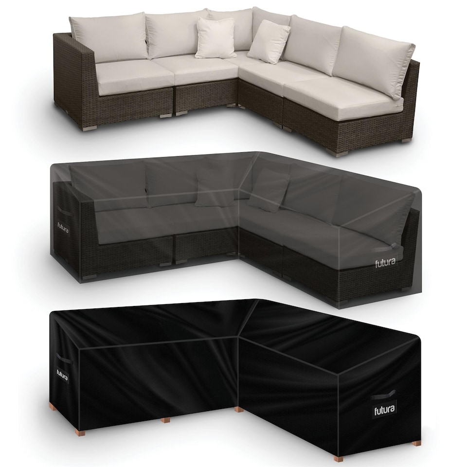 image 1 of Futura L Shape 222x286x80cm Waterproof Garden Furniture Cover 420D