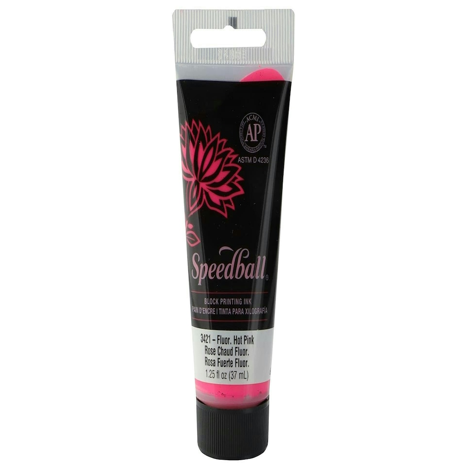 37cc (1.25oz.) Water-Soluble Block Ink Fluorescent Hot Pink Pink