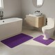 image 2 of 2 Piece Box Design Bath Mat Set Soft Absorbent Non-Slip Bathroom Mats | Purple | Plum