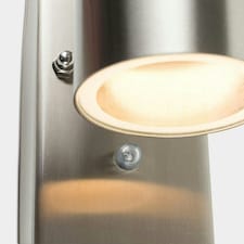 ValueLights Silver Barrow Dusk-till-Dawn Outdoor Wall Downlight with 5W Cool White Bulb