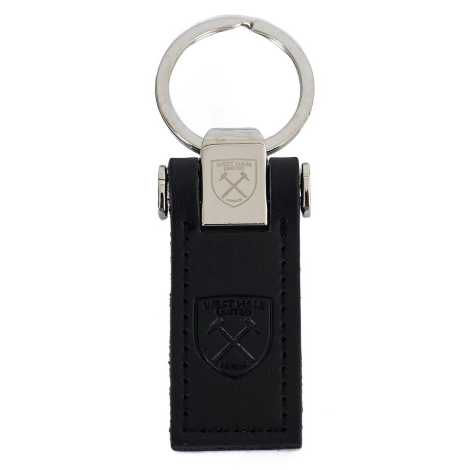 image 1 of West Ham United FC Leather Keyring - Black - One Size