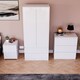 image 5 of Vida Designs Glinton 3 Piece FSC Certified Bedroom Set (2 Drawer Bedside Chest, 3 Drawer Chest, 2 Door 2 Drawer Wardrobe), White White | White