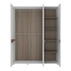 image 2 of Chelsea Bedroom 3 Door Wardrobe with Mirror in White with a Truffle Oak Trim