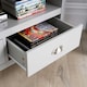 image 2 of Grey Oak Corner TV Stand Two Tone 1 Drawer Cabinet Television Unit Cable Tidy