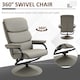 image 10 of HOMCOM Faux Leather Recliner Chair w/ Ottoman Swivel Lounge Seat