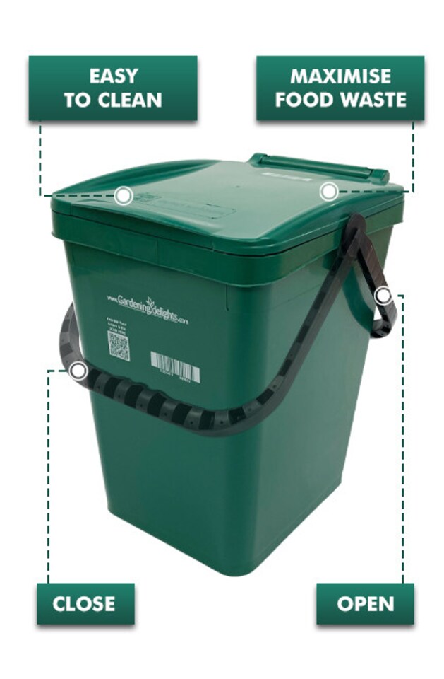 image 1 of Gardening Delights 20 Litre Food Waste Caddy with Locking Lid