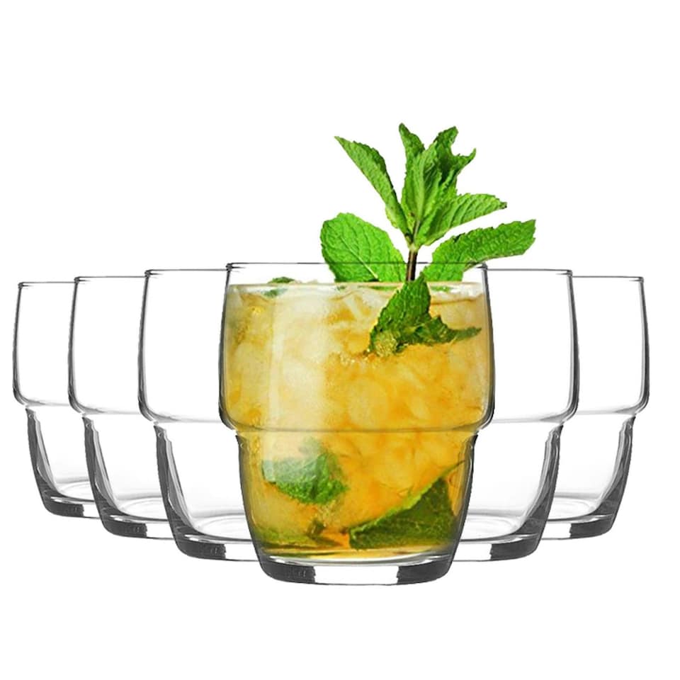 image 1 of LAV Galata Stacking Tumbler Glasses - 285ml - Clear - Pack of 6 Clear