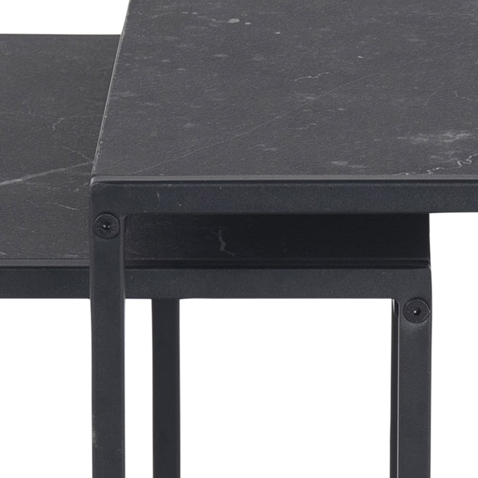image 1 of Infinity Nest of Tables in Black Matt Set of 2
