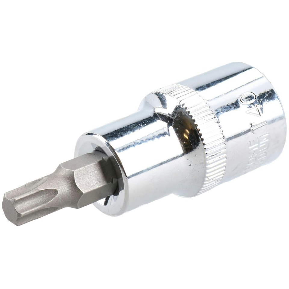 image 1 of T40 Male Torx Bit Star Socket 1/2" Drive Standard Internal Chrome Vanadium Steel