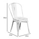 image 3 of Blake Industrial Style Dining Chair, White - Set of 4 - Modern Galvanised steel White