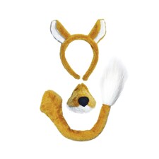 Bristol Novelty Fox Sounds Costume Accessory Set - Brown/White - One Size Brown