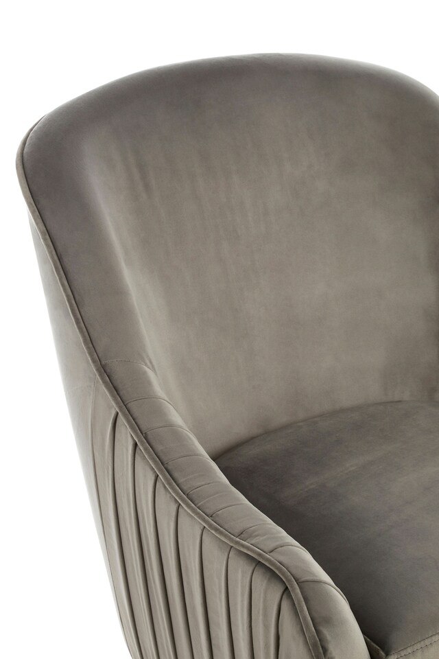 image 1 of Interiors by Premier Grey Velvet Armchair with Iron Base, Easy Care Velvet Chairs, Indoor Dining with Velvet Dining Chair