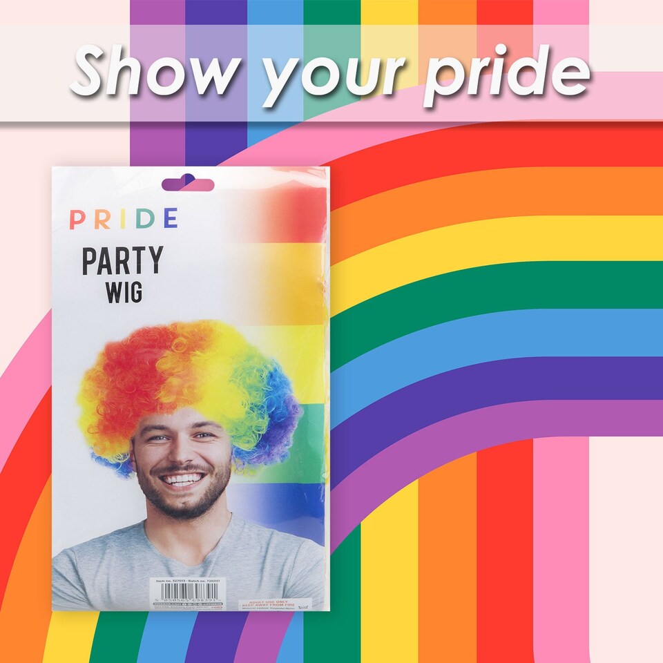 image 1 of vfm-estore Pride Wig LGBT Rainbow Festival Hair, 1 Piece