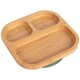 image 1 of Tiny Dining Divided Bamboo Suction Plate - Olive Green | Green | Olive Green