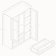 image 7 of Vida Designs Altino 4 Piece Bedroom Set (2x 3 Drawer Bedside, 5 Drawer Chest, 3 Door 2 Drawer Wardrobe), Black