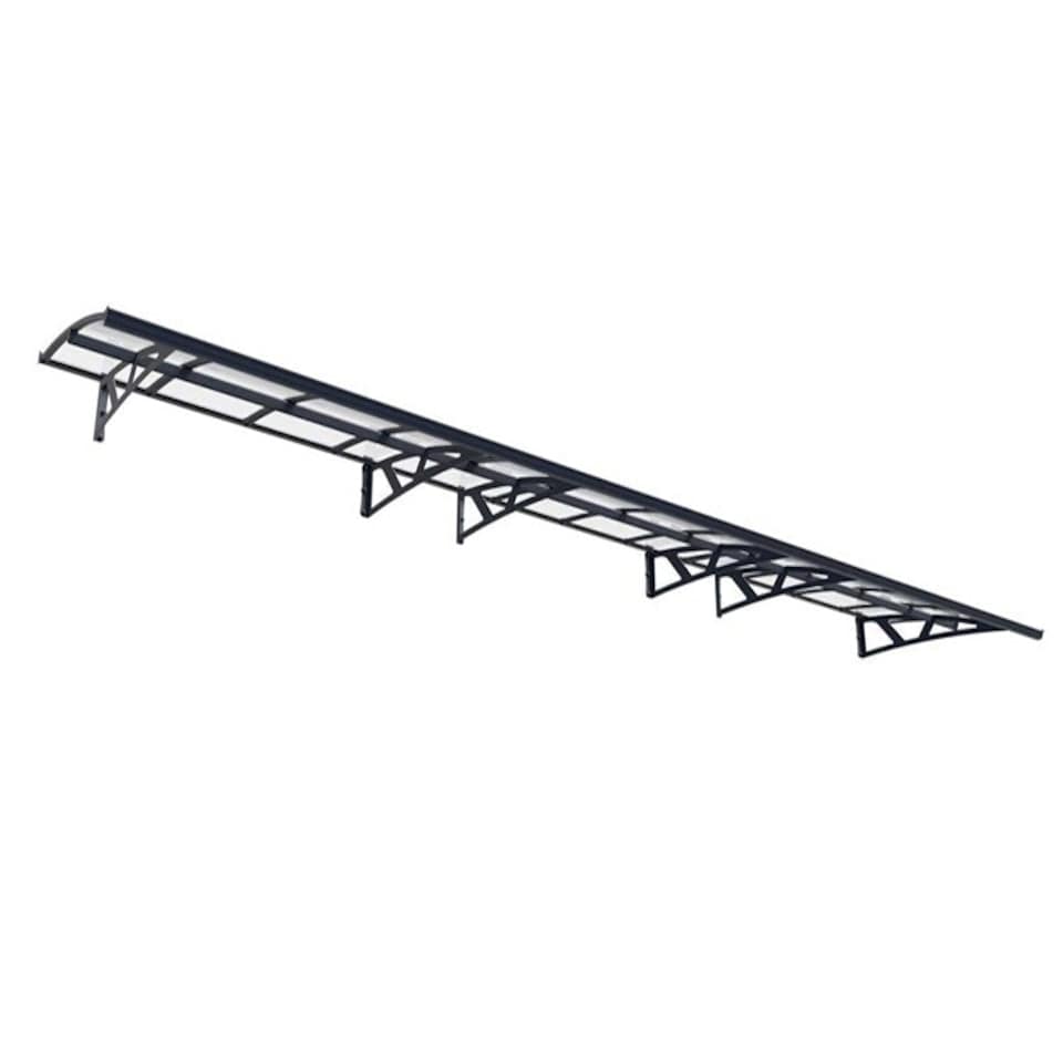 image 1 of Patio Cover Amsterdam Door Awning Canopy 6690 Clear - Acrylic - L670.5 x W139 x H33 cm - Grey Grey