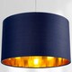 image 7 of Contemporary Blue Cotton 14 Table/Pendant Lamp Shade with Shiny Copper Inner | Blue