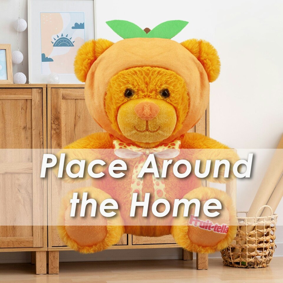 image 1 of Fruit-tella Orange Bear Soft Toy Plush Cute Cuddly Fluffy Plushie 23cm Orange
