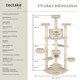 image 6 of Cat Tree Fippi - 201 cm tall, sisal cat scratching post, toy & anti-tip bracket - Beige/White