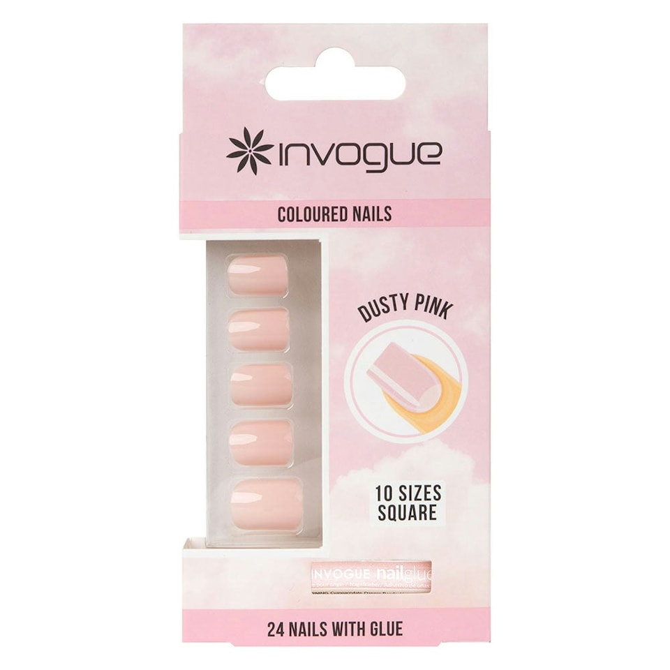 image 1 of Invogue Dusty Pink Square Nails - Pack of 24