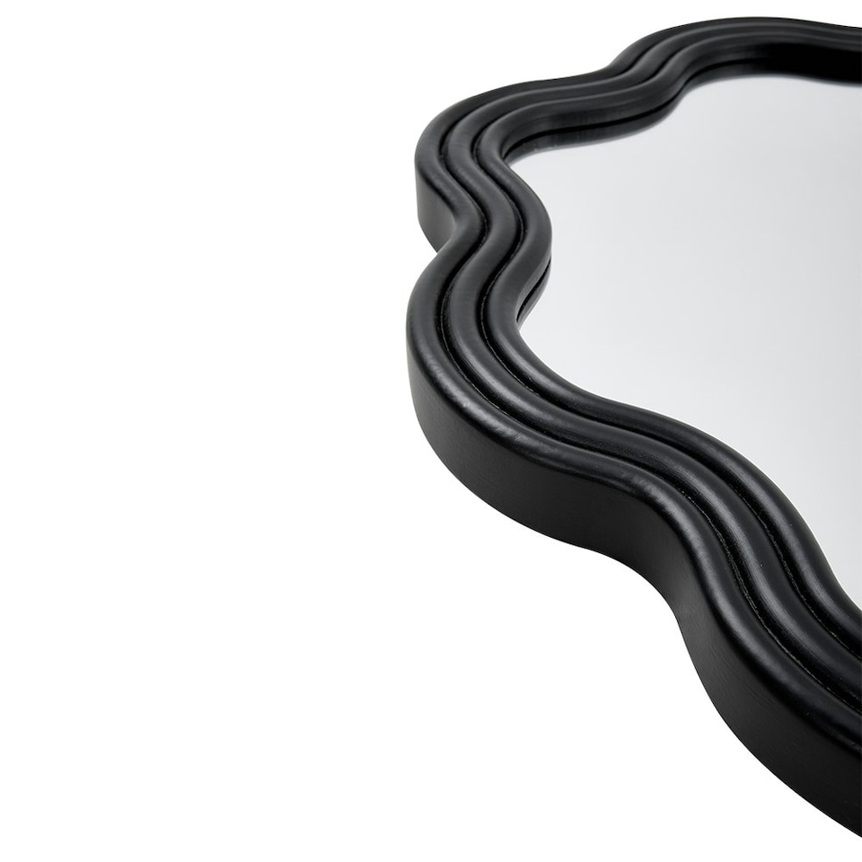 image 1 of Living and Home Contemporary Style Metal Decorative Wall Mounted Mirror - 80.5*60.5cm Black