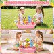 image 6 of Pretend Play Kitchen Sink with Real Running Water 4-in-1 Water Play Table (Pink)