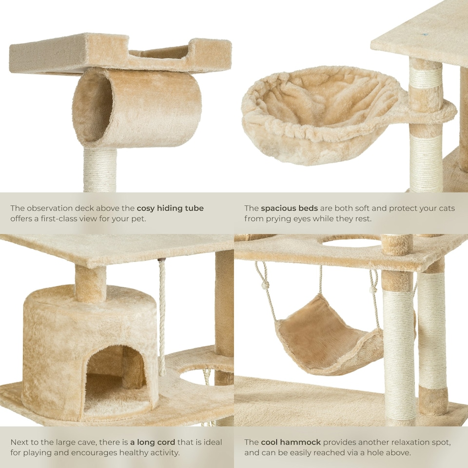 image 1 of Cat Tree Marcel - 141 cm, sisal cat scratching post - Beige