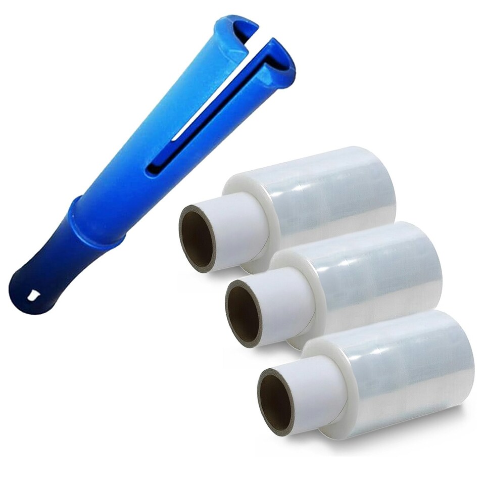 image 1 of 1 x Clear Handy Size Mini Shrink Wrap Roll With Plastic Dispenser