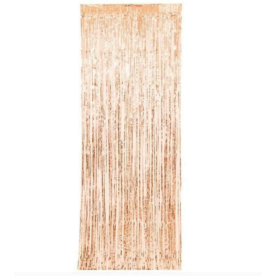 image 1 of Unique Metallic Door Curtain - Rose Gold - One Size