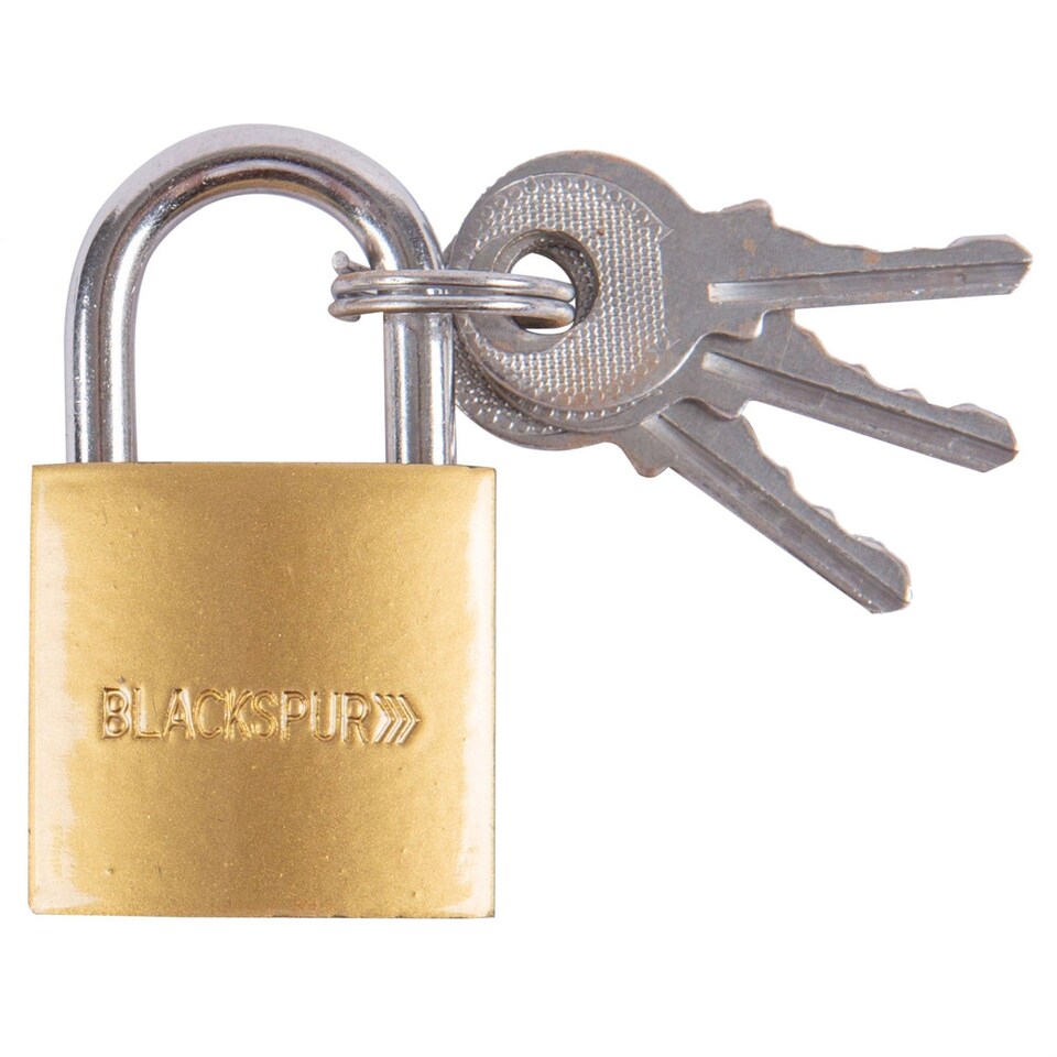 Blackspur Iron Hardened Shackle Padlock - 2.5cm - Brass | Gold | Brass