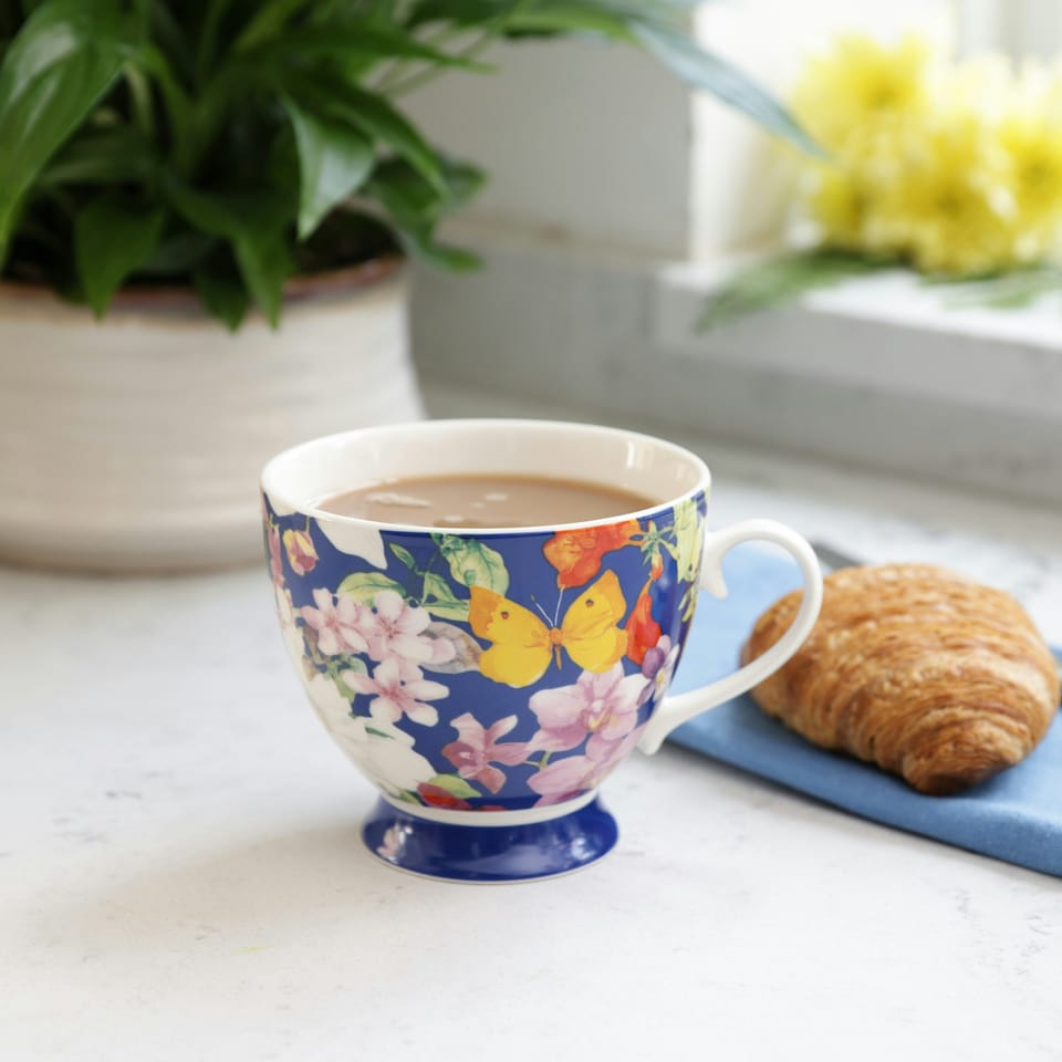 image 1 of KitchenCraft China Blue Butterfly Mug Multi