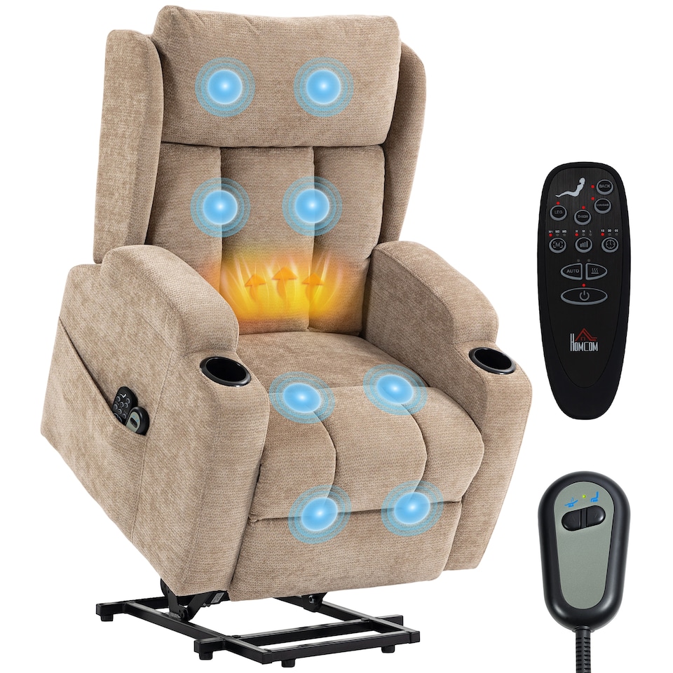 image 1 of HOMCOM Power Recliner Chair w/ Massage and Heat, Electric Lift Chair