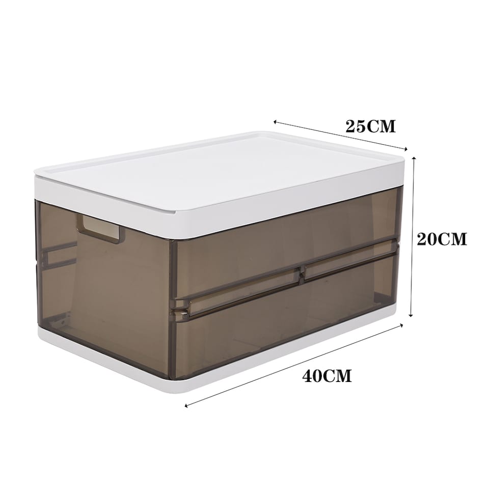 image 1 of Living and Home Clothes Storage Box Drawer with Lid | Black