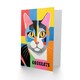 image 2 of Colourful Abstract Cat Lover Congratulations Him Her Card