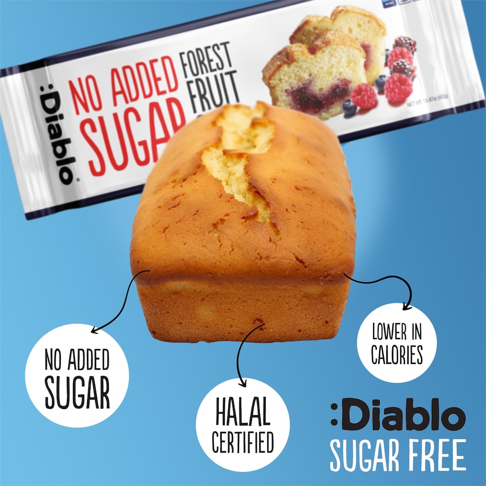 image 1 of Diablo No Added Sugar Forest Fruit Cake 450g