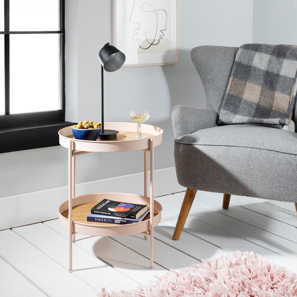 image 1 of Solna Large Coffee Table in Blush Pink