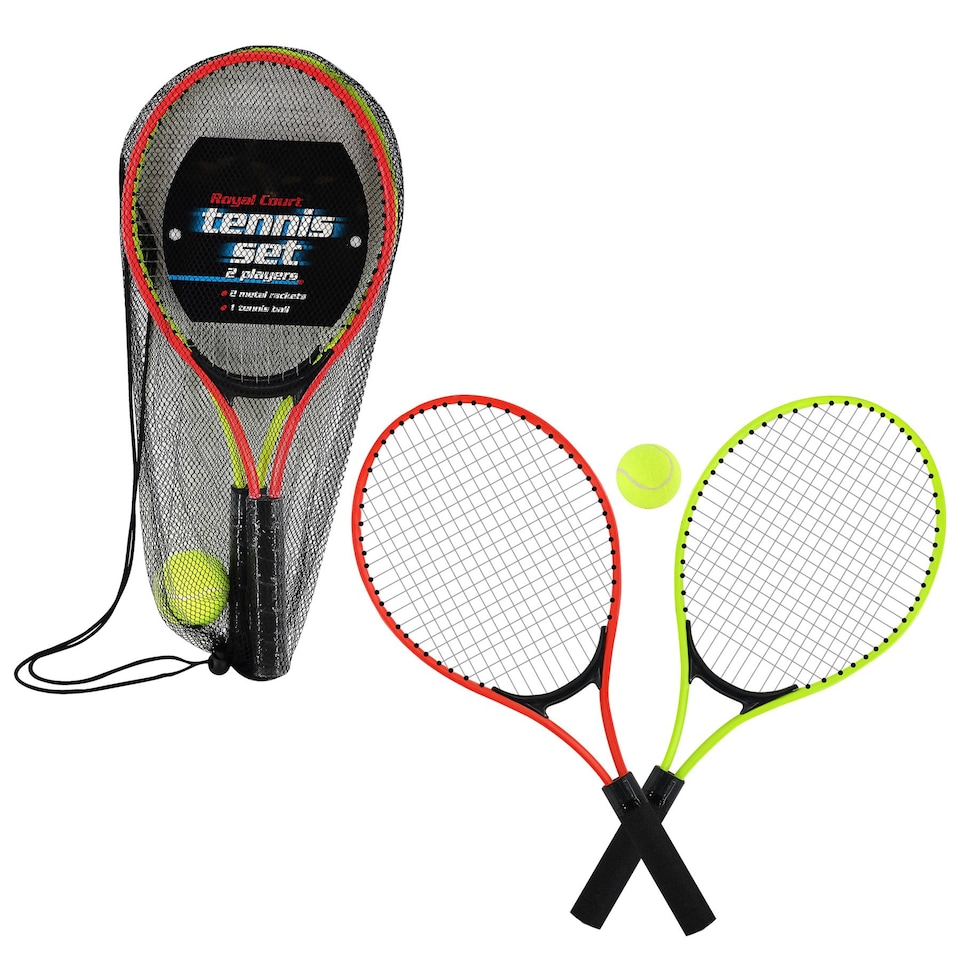 image 1 of The Magic Toy Shop Junior Tennis Set with Rackets and Ball Multicoloured