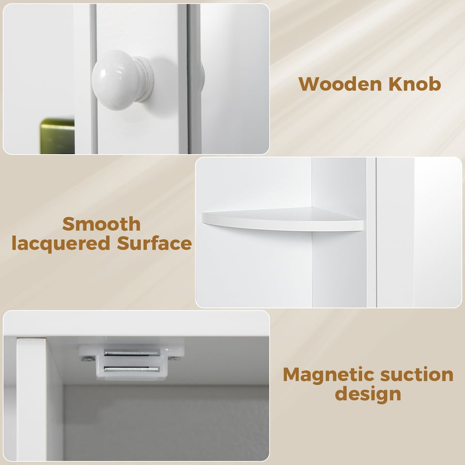 image 1 of HOMCOM Wall Mounted Bathroom Cabinet w/ Mirror Single Door Storage Shelves