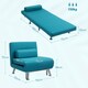 image 8 of HOMCOM Single Folding 5 Position Convertible Sleeper Chair Bed Blue Blue