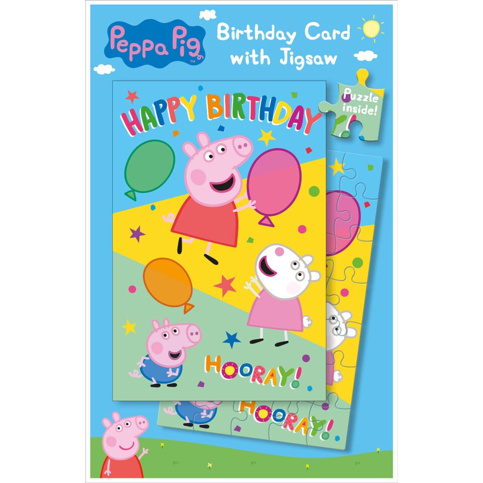 image 1 of Peppa Pig Jigsaw Puzzle Birthday Card