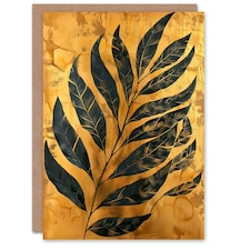 On Gold Plant Lover Leaf Imprint Him Her Birthday Card