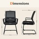 image 2 of COSTWAY Meeting Office Chairs Mid-Back Reception Chair Black